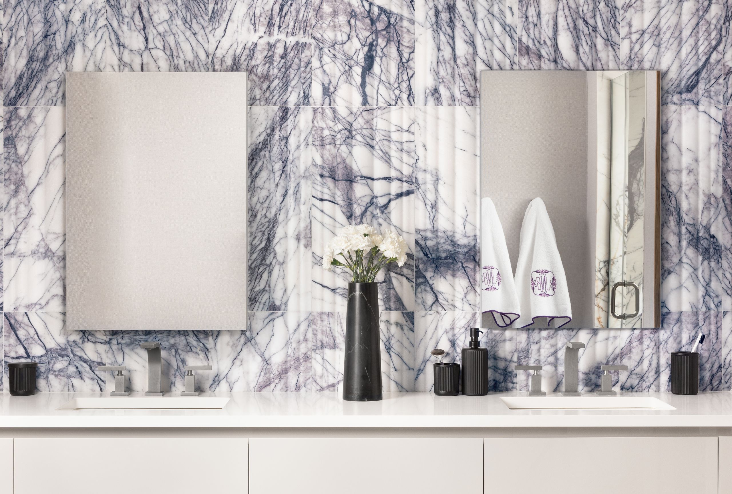 Flute Lilac Marble Dimensional Tile