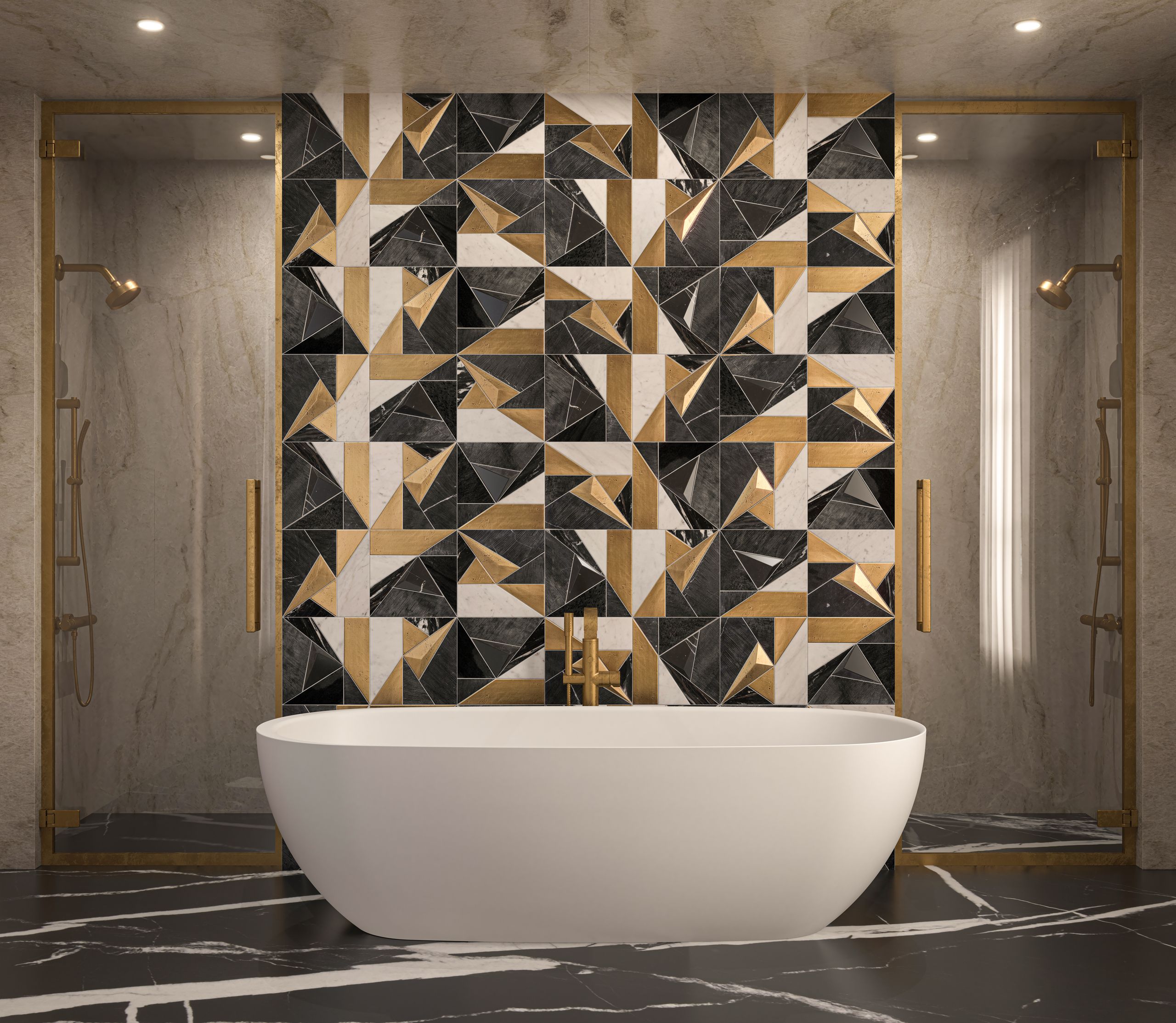 Metamorphosis by Ryan Saghian Gray Dimensional Tile